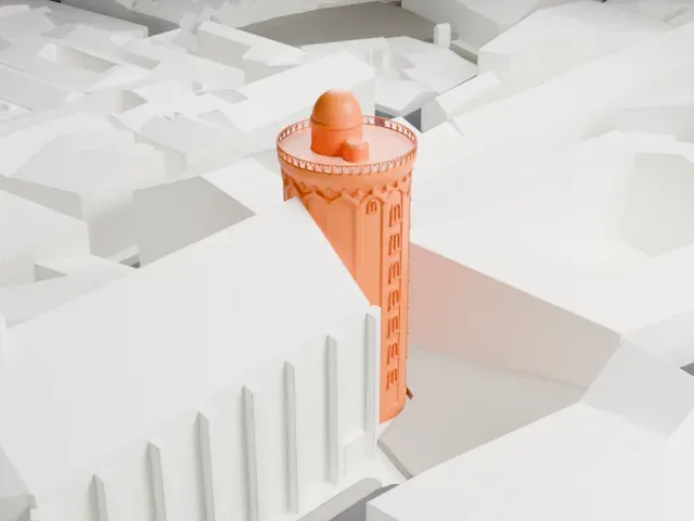 Rundetaarn model, North view