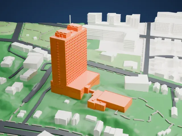 Russian Mission Residency model, East view