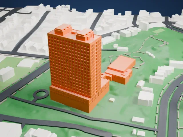 Russian Mission Residency model, South view