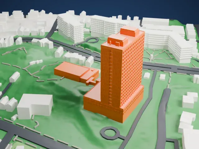 Russian Mission Residency model, West view