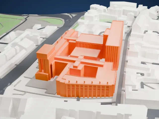 Russian State Library model, North view