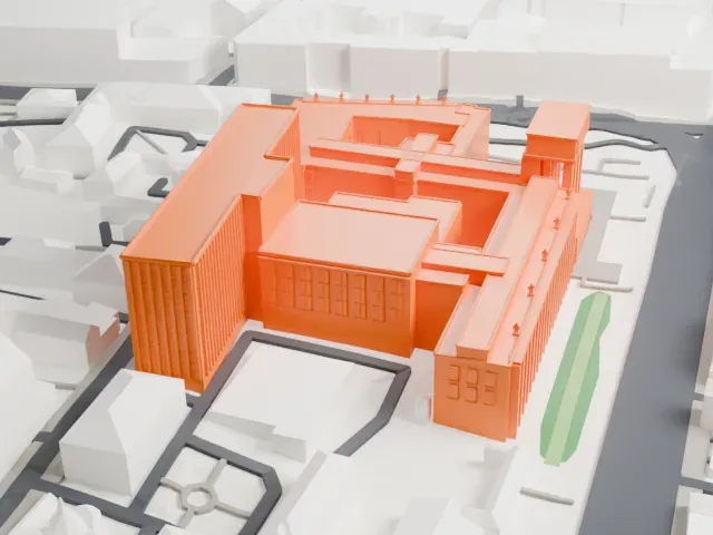 Russian State Library model, South view