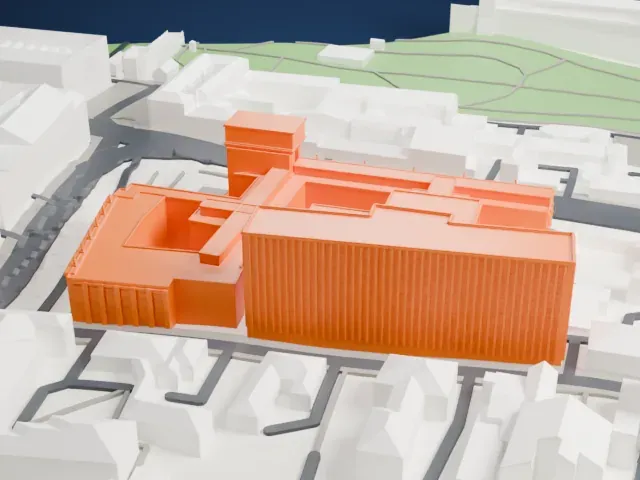 Russian State Library model, West view