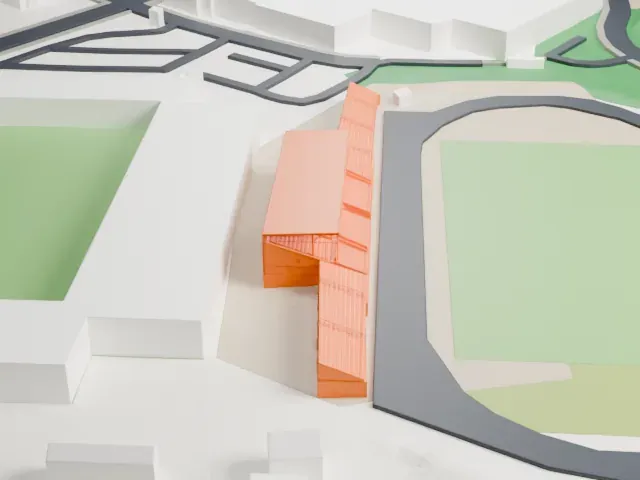 Ryavallen model, East view
