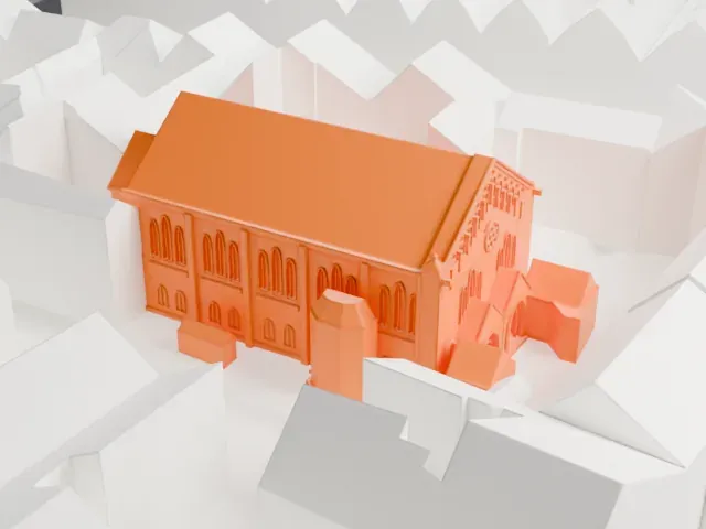 Rykestrasse Synagogue model, West view