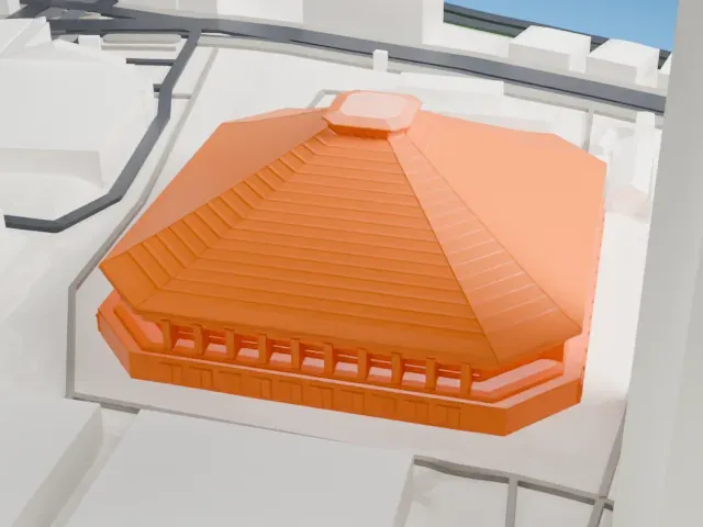Ryōgoku Kokugikan model, East view