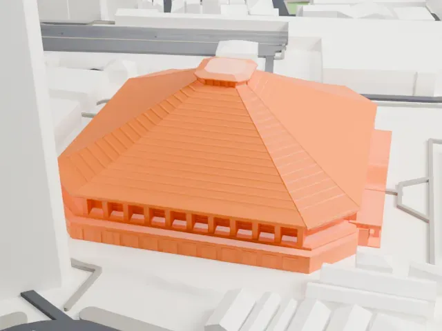 Ryōgoku Kokugikan model, North view