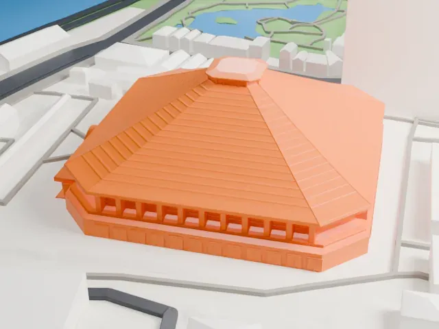 Ryōgoku Kokugikan model, South view
