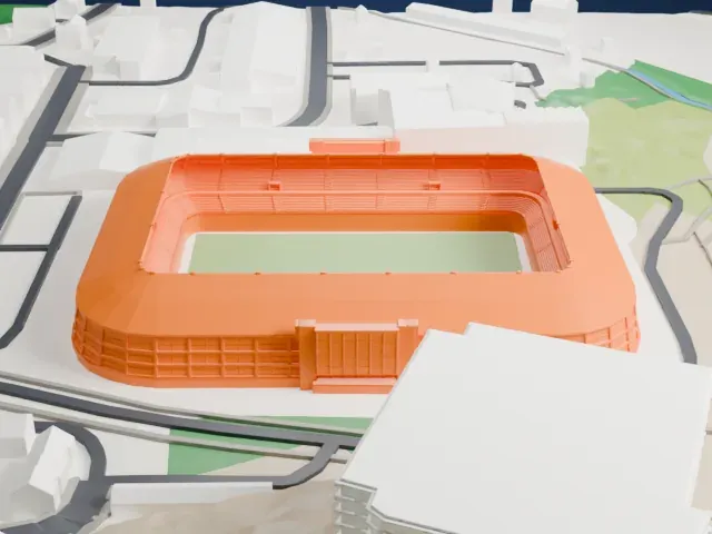 Sør Arena model, South view
