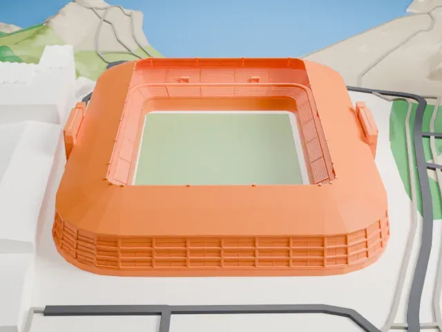 Sør Arena model, West view