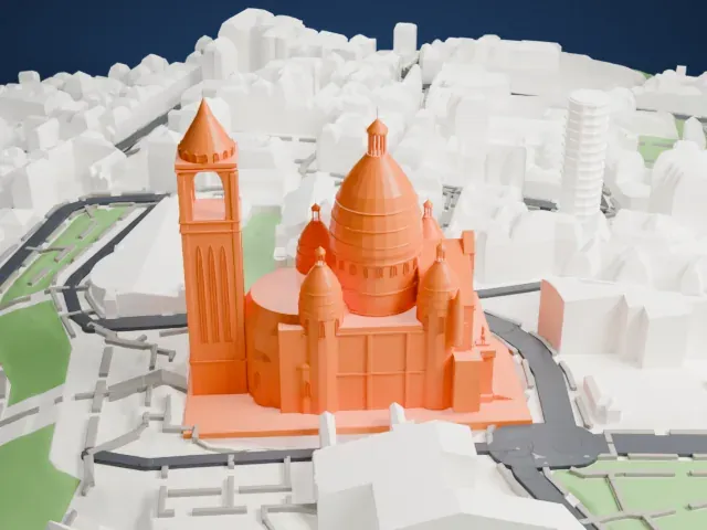 Sacré-Cœur Basilica model, East view