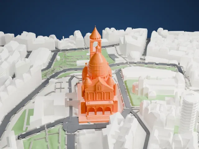 Sacré-Cœur Basilica model, North view