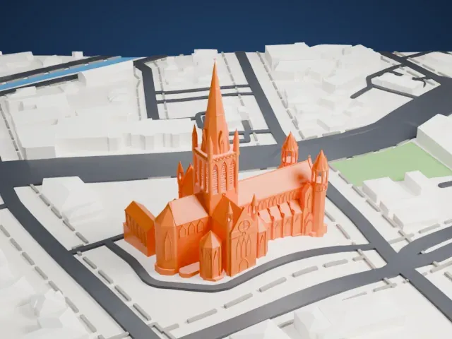 Sacred Heart Cathedral, Bendigo model, North view