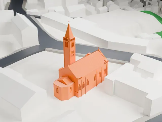 Sacred Heart Cathedral, Yokohama model, East view