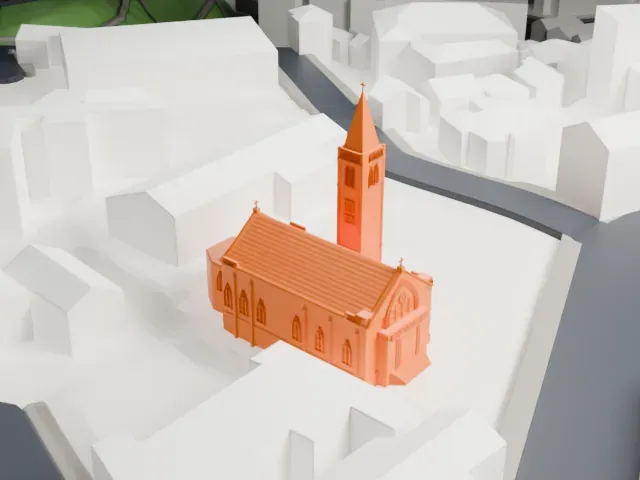 Sacred Heart Cathedral, Yokohama model, North view