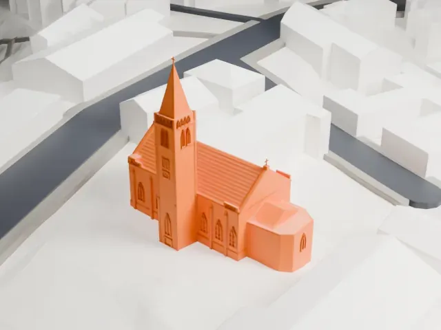 Sacred Heart Cathedral, Yokohama model, South view