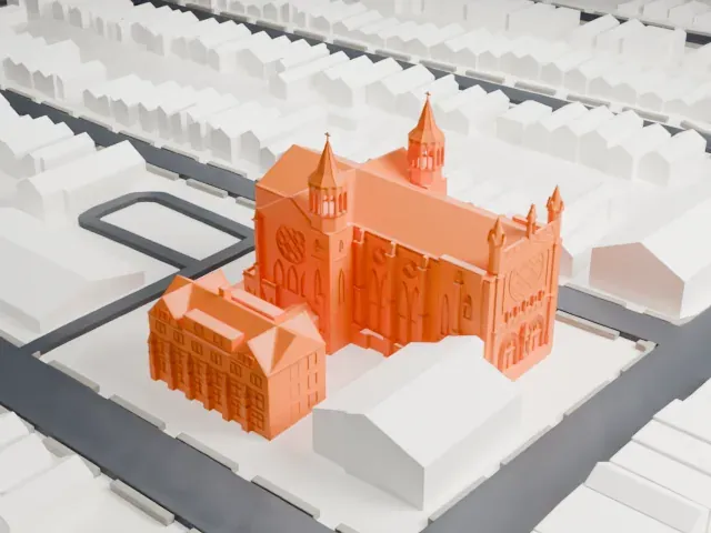 Sacred Heart Church, Jersey City model, North view