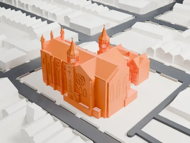 Sacred Heart Church, Jersey City model, South view
