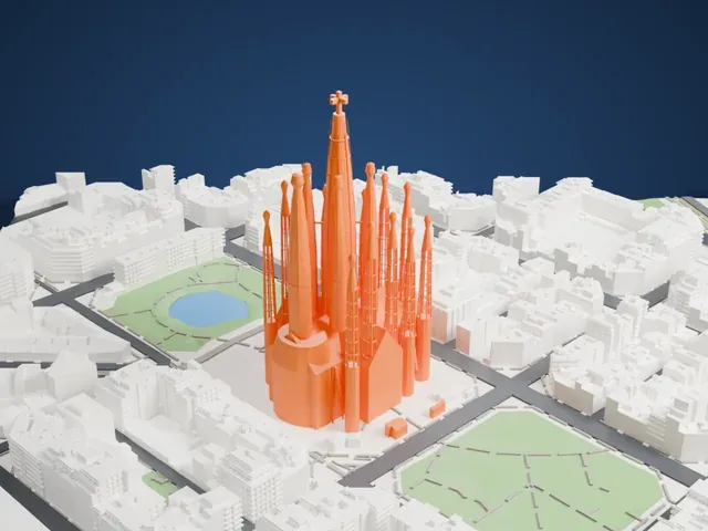 Sagrada Família model, West view
