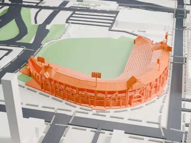 Sahlen Field model, North view