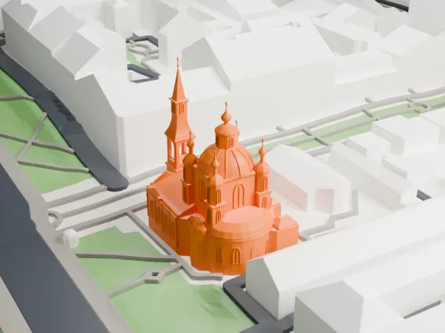 Saint Andrew's Cathedral (Saint Petersburg) model, East view