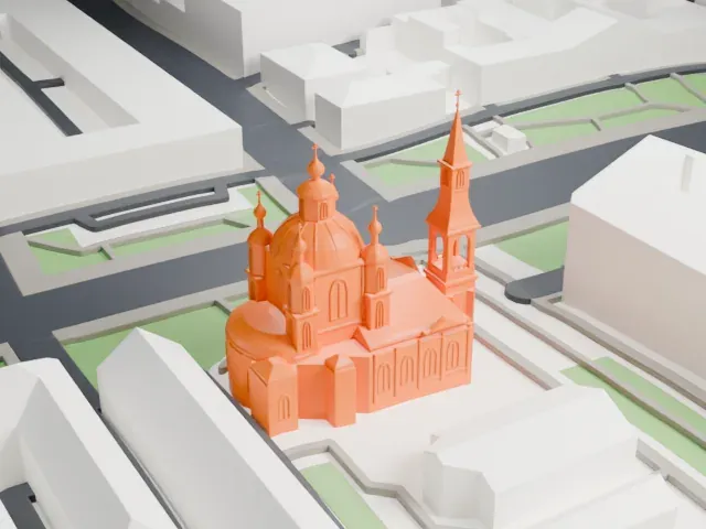 Saint Andrew's Cathedral (Saint Petersburg) model, North view