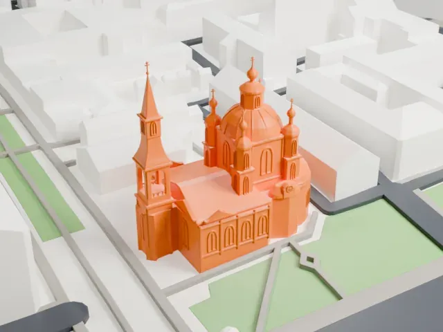 Saint Andrew's Cathedral (Saint Petersburg) model, South view
