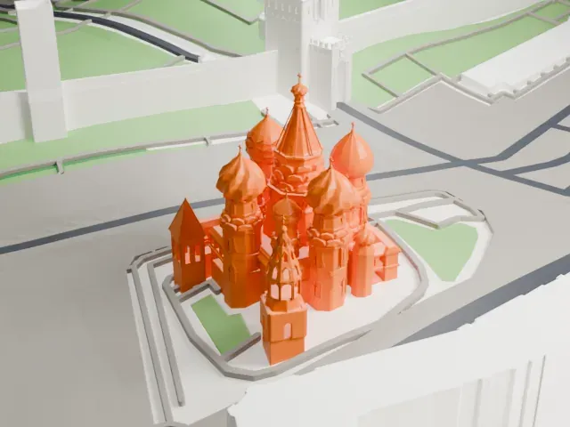 Saint Basil's Cathedral model, East view