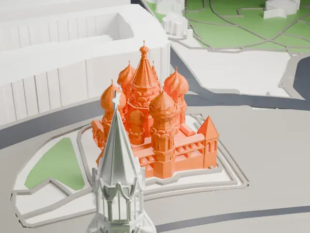 Saint Basil's Cathedral model, West view