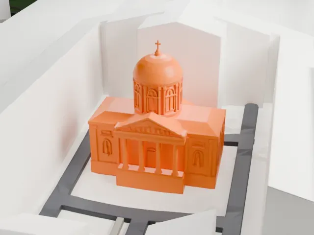 Saint Catherine's Armenian Church model, South view