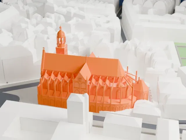 Église Saint-Étienne-du-Mont model, South view