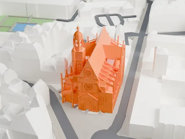 Église Saint-Étienne-du-Mont model, West view