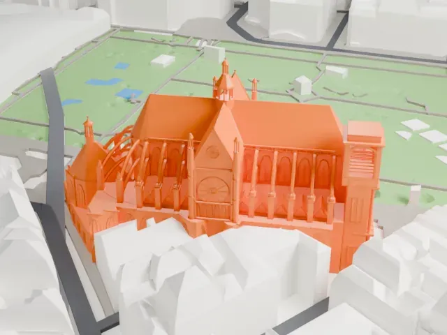 Église Saint-Eustache model, North view