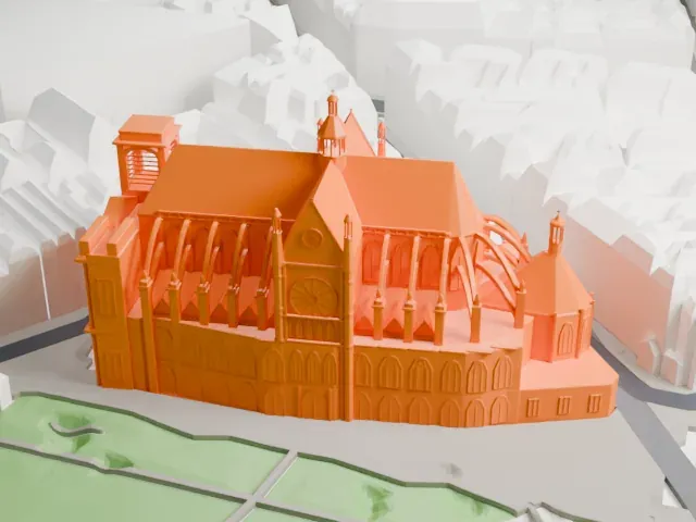 Église Saint-Eustache model, South view