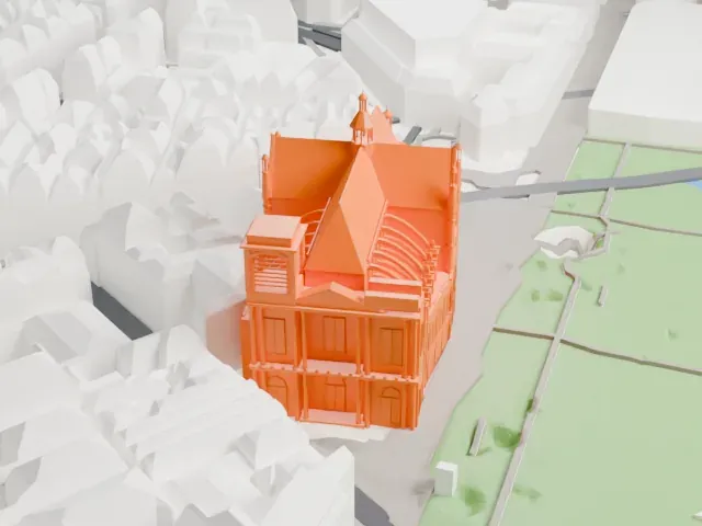 Église Saint-Eustache model, West view