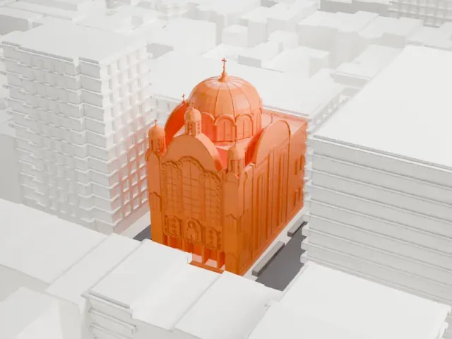 Saint George Ukrainian Catholic Church model, North view