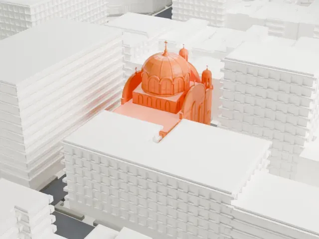 Saint George Ukrainian Catholic Church model, South view