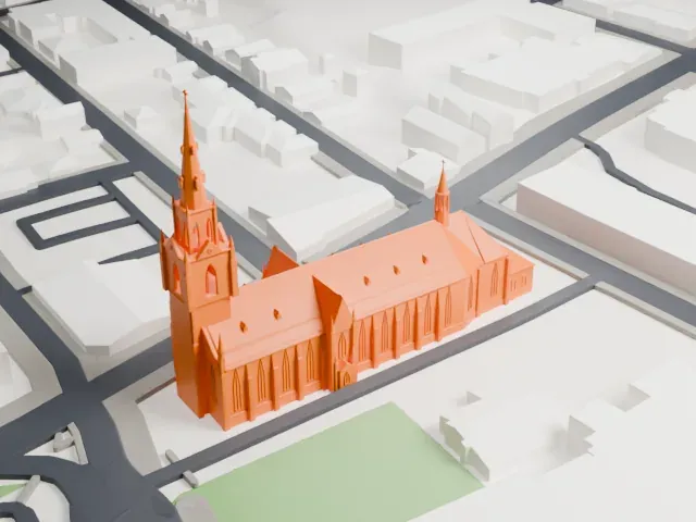 Saint-Germain Cathedral model, West view