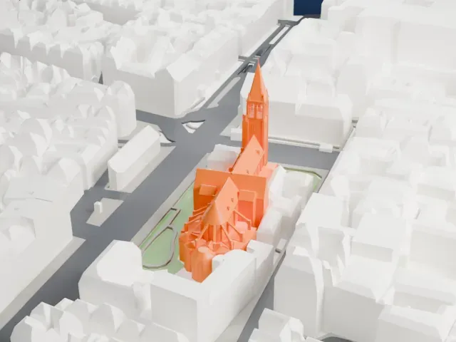 Church of Saint-Germain-des-Prés model, East view