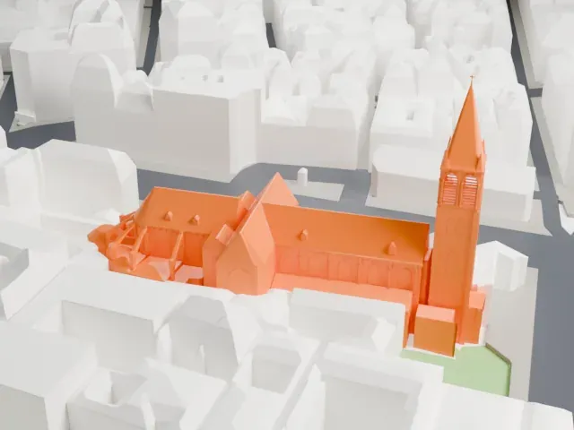 Church of Saint-Germain-des-Prés model, North view