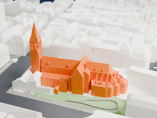 Church of Saint-Germain-des-Prés model, South view