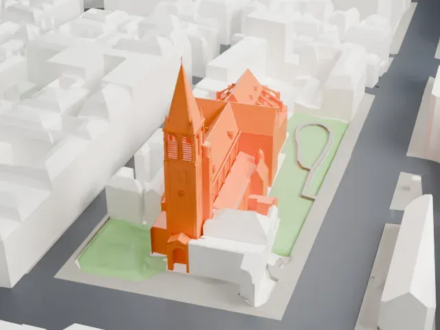 Church of Saint-Germain-des-Prés model, West view