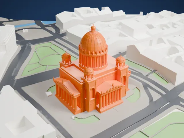 Saint Isaac's Cathedral model, North view