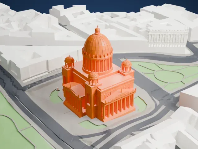 Saint Isaac's Cathedral model, West view