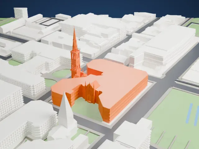 Saint-Jacques Cathedral model, East view