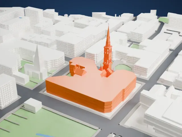 Saint-Jacques Cathedral model, North view