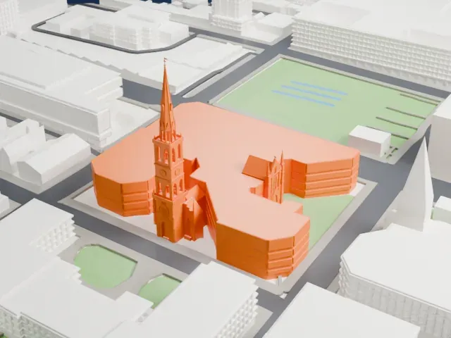 Saint-Jacques Cathedral model, South view