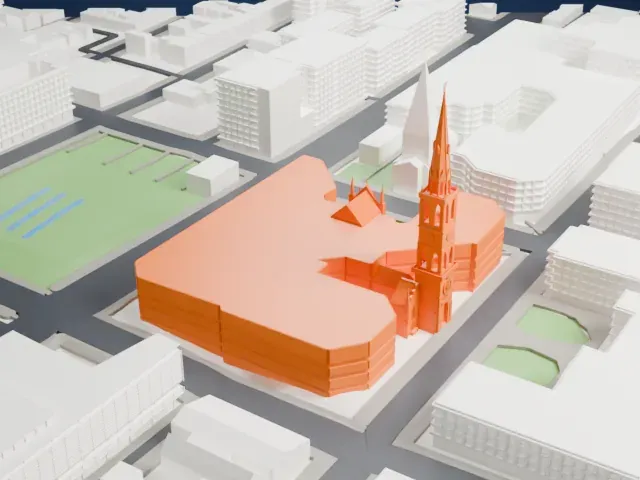 Saint-Jacques Cathedral model, West view