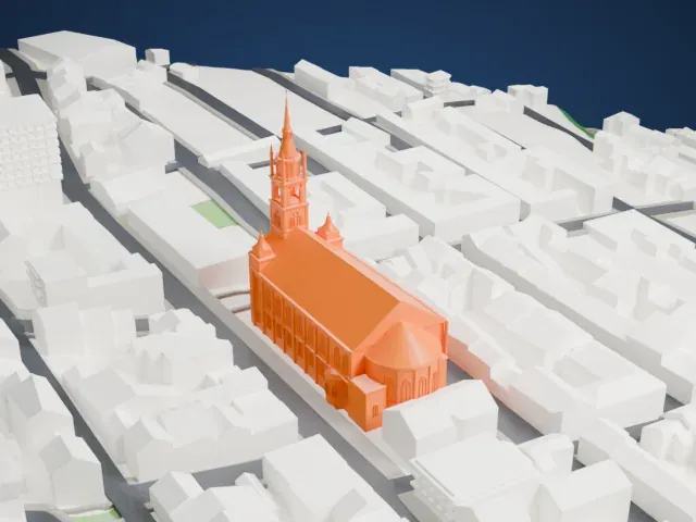 Saint-Jean-Baptiste Church model, East view