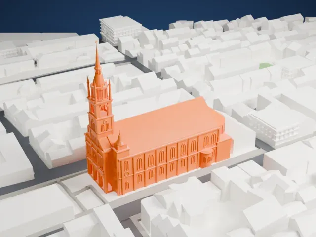 Saint-Jean-Baptiste Church model, South view